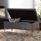 Baxton Studio Valere Grey Velvet Upholstered Gold Finished Tufted Storage Ottoman 162-10462 - alternate 7